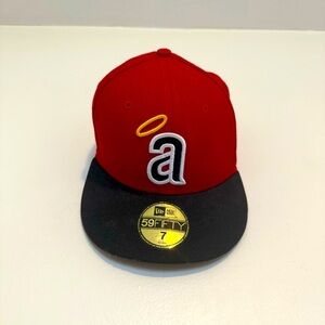 LOS ANGELES ANGELS New Era Red and Black 59FIFTY Cap